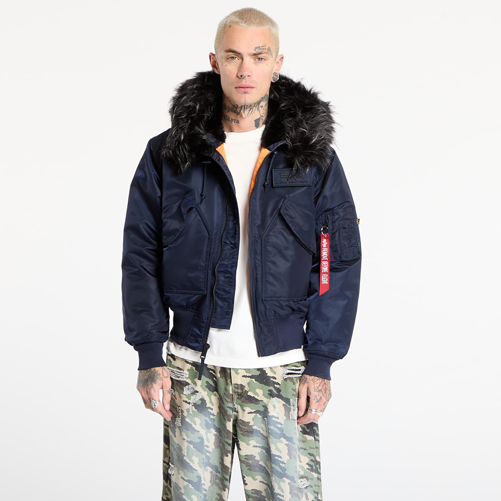 Pánské bundy Alpha Industries 45/P Hooded Custom Ultra Navy