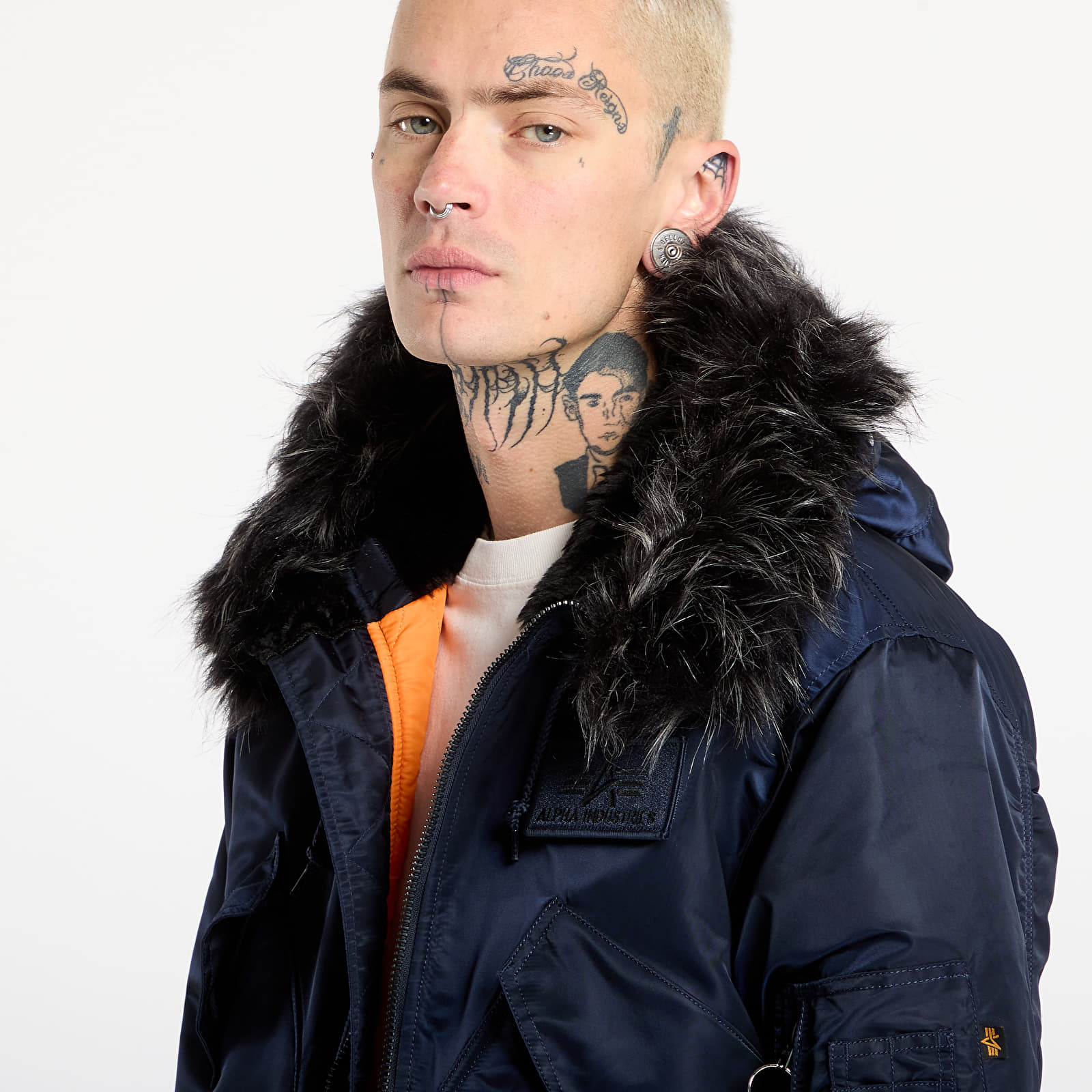Pánské bundy Alpha Industries 45/P Hooded Custom Ultra Navy