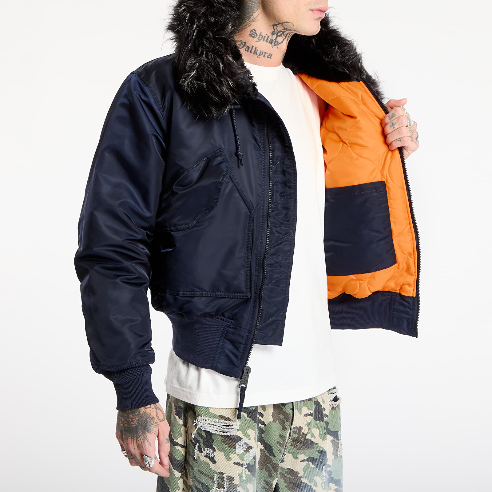 Pánské bundy Alpha Industries 45/P Hooded Custom Ultra Navy