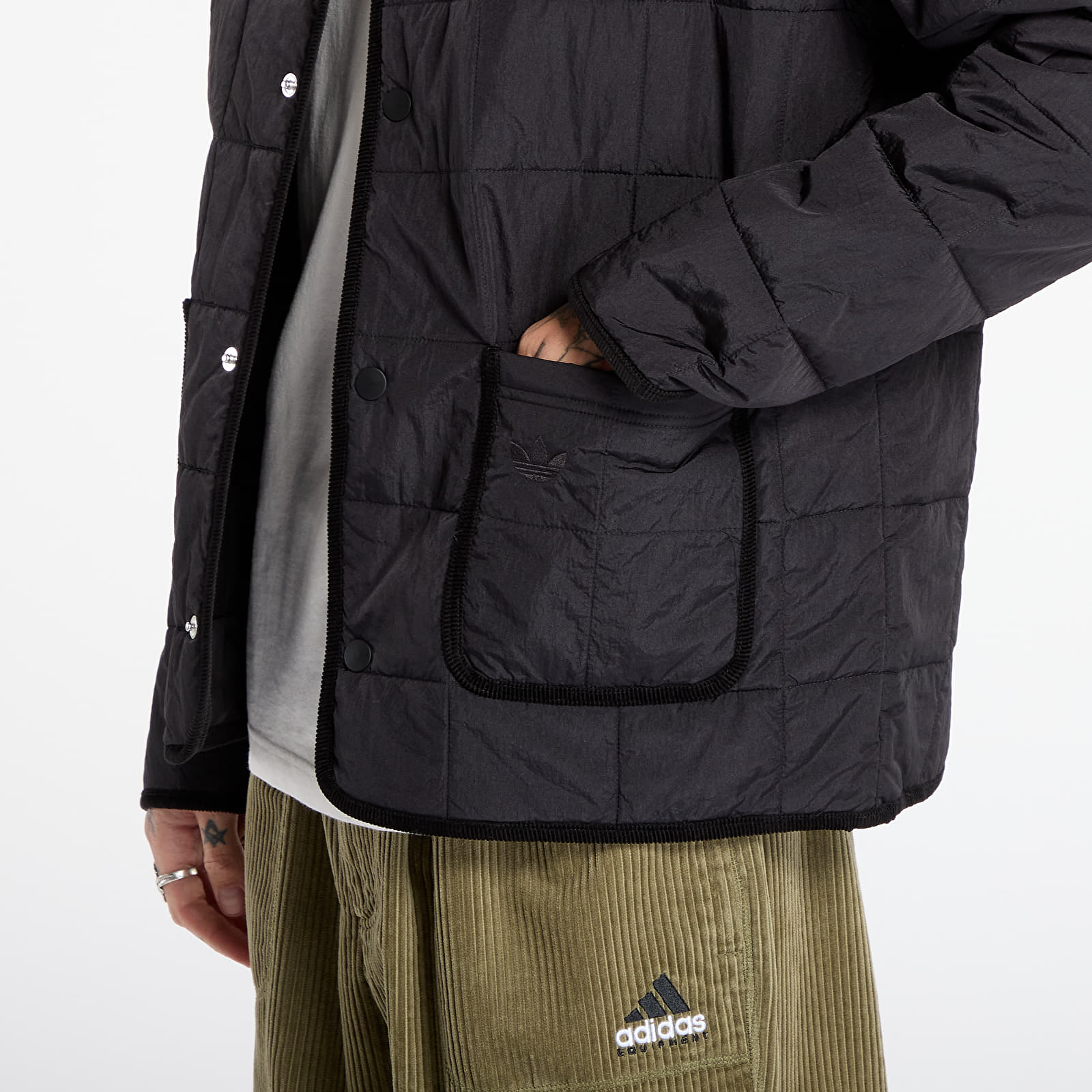 Pánské bundy adidas Originals Quilted Jacket Black/ Black