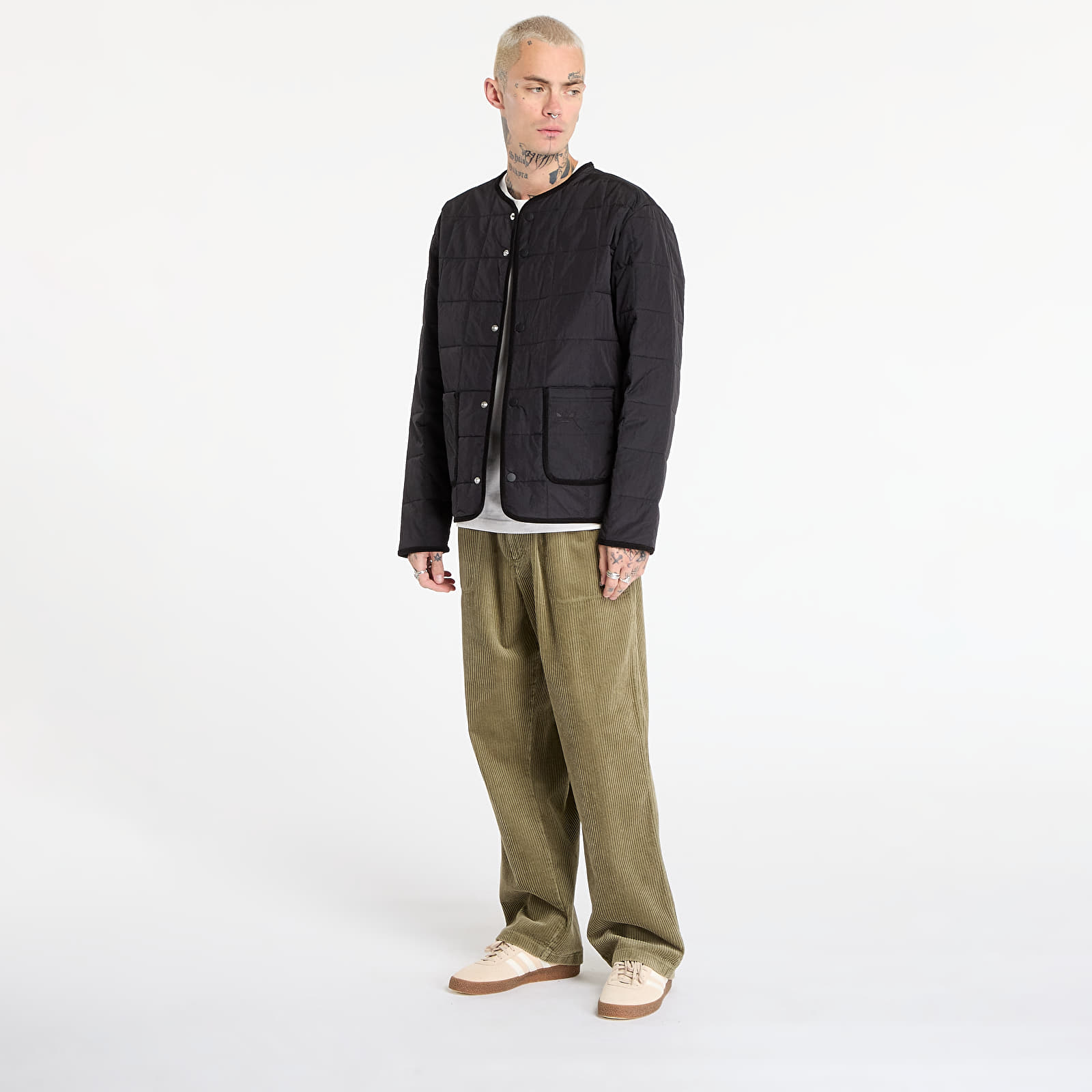 Pánské bundy adidas Originals Quilted Jacket Black/ Black