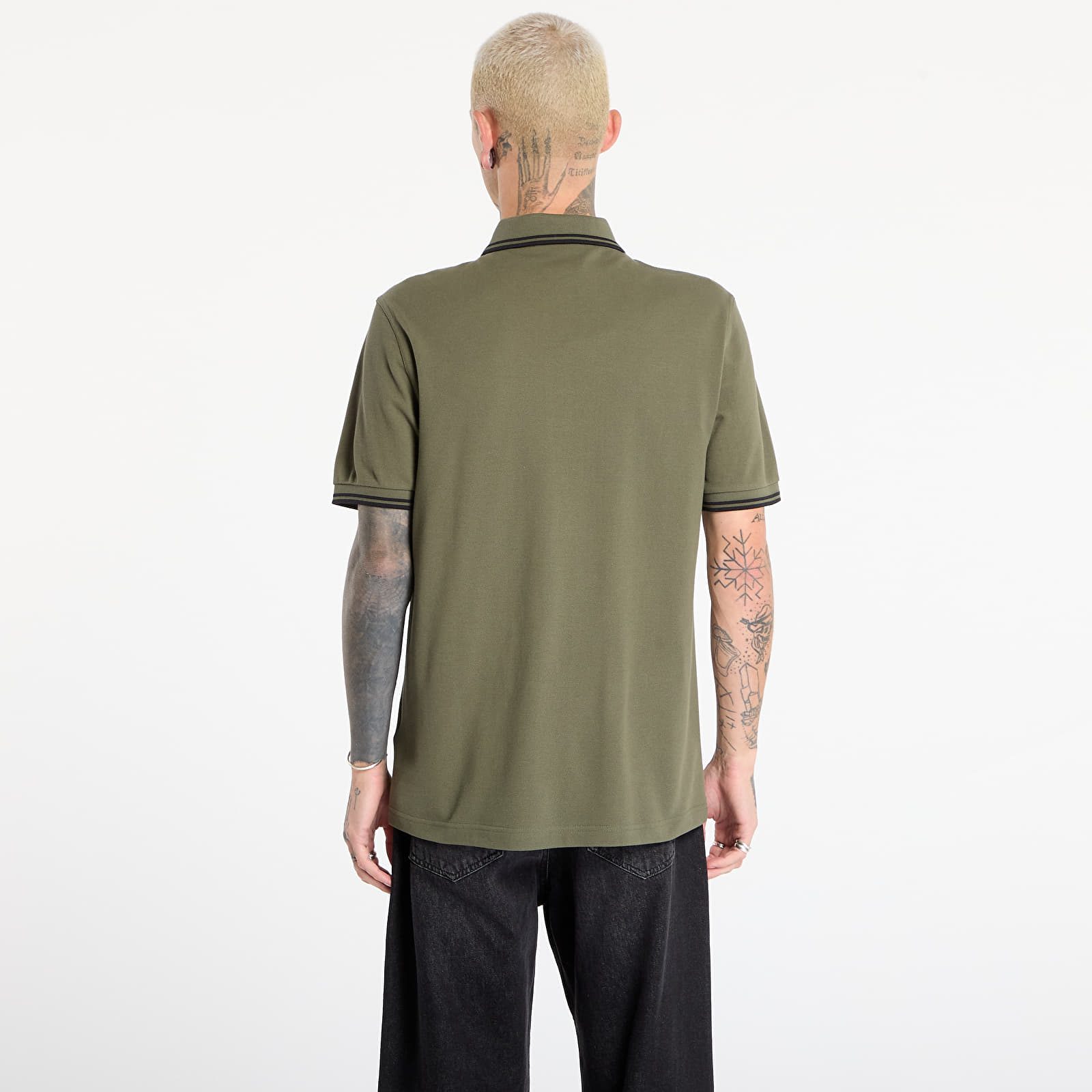 Men's shirts FRED PERRY Twin Tipped Fred Perry Shirt Lrlwrthgreen/ Blk