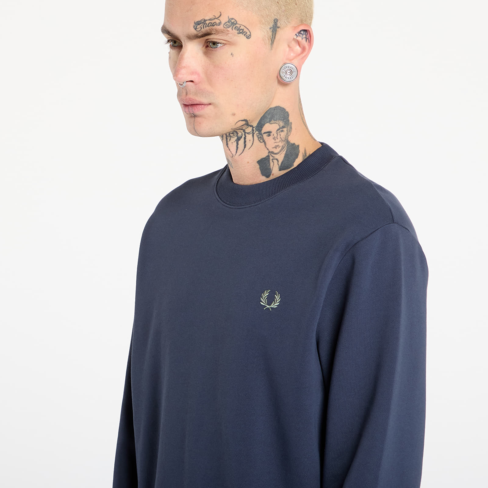 Мъжки суичъри FRED PERRY Crew Neck Sweatshirt Drkairf/ Lic/ Bayl