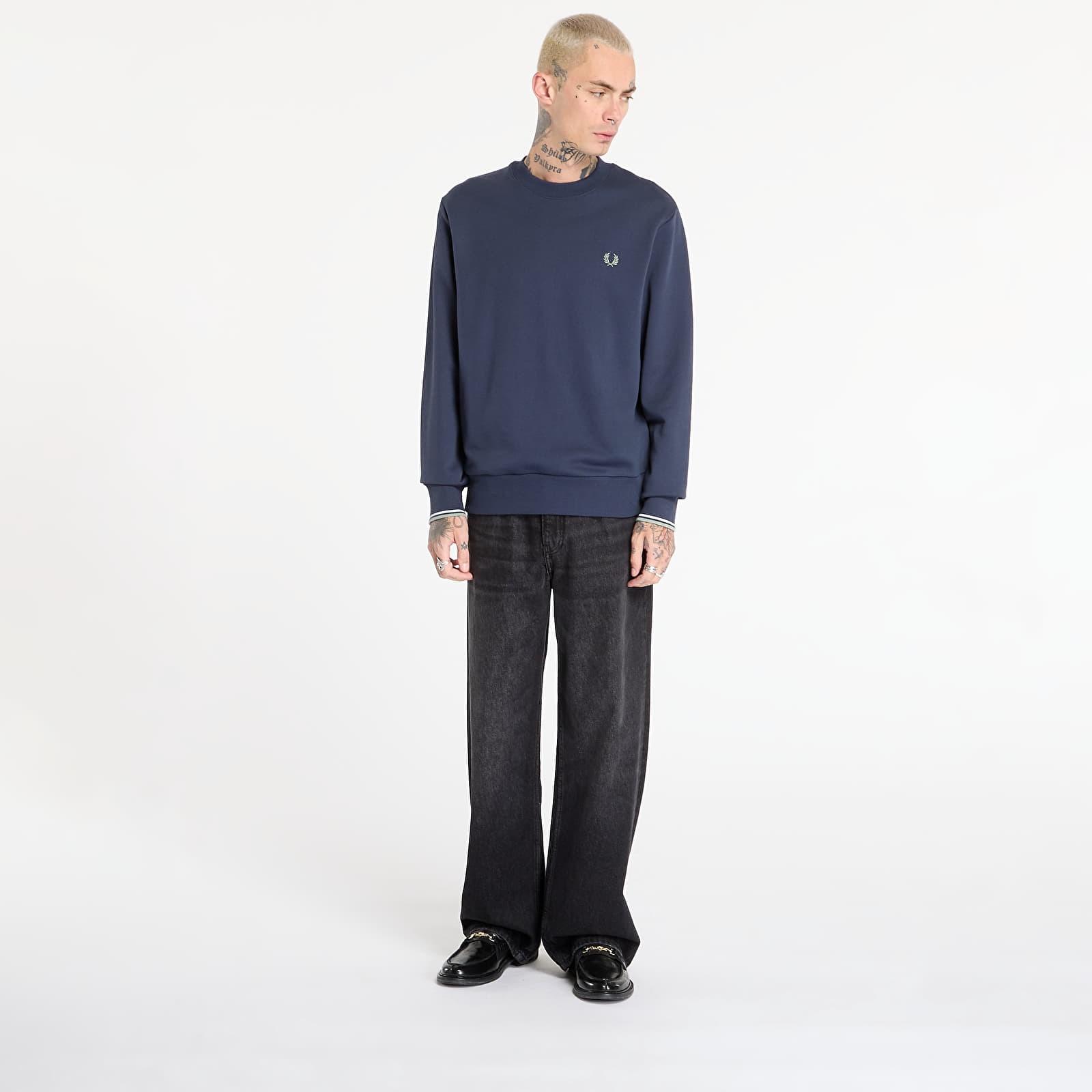 Мъжки суичъри FRED PERRY Crew Neck Sweatshirt Drkairf/ Lic/ Bayl