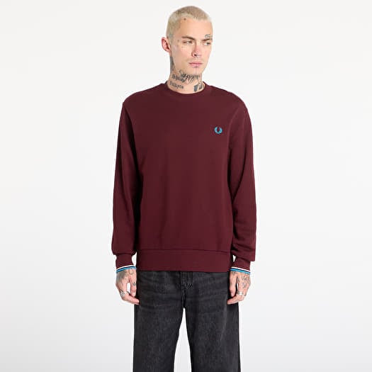 Sweatshirt FRED PERRY Crew Neck Sweatshirt Oxbld/ Ecr/ Crtblu