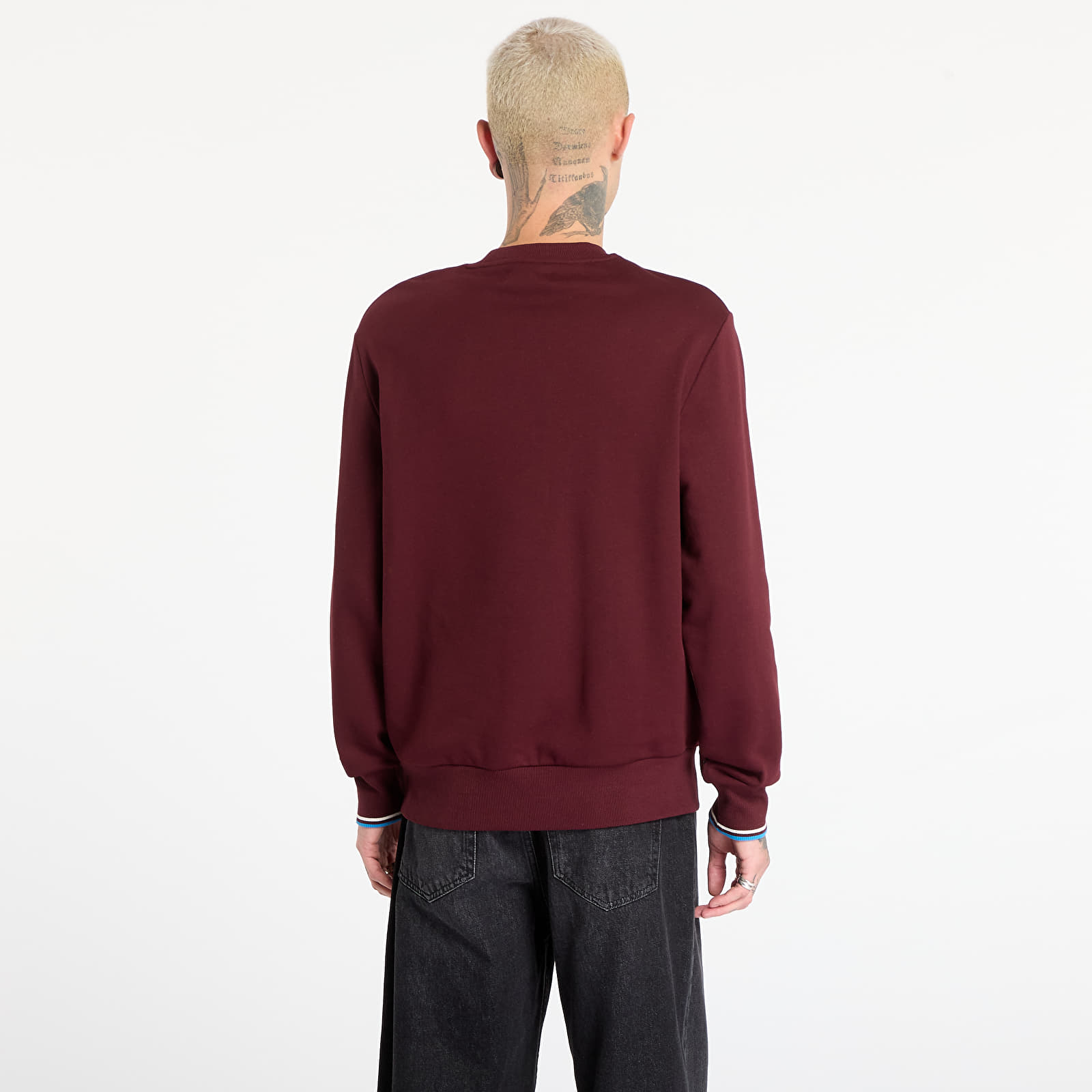 Vīriešu džemperi FRED PERRY Crew Neck Sweatshirt Oxbld/ Ecr/ Crtblu