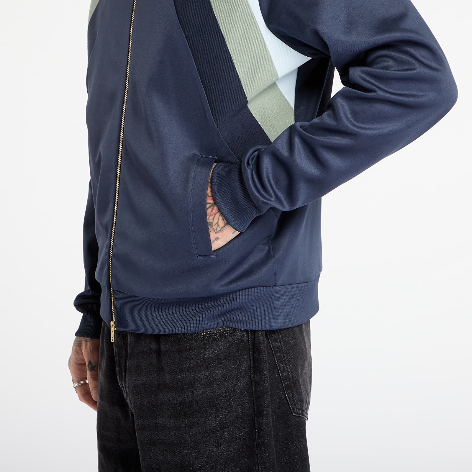 Мъжки якета FRED PERRY Striped Panel Track Jacket Dark Airforce