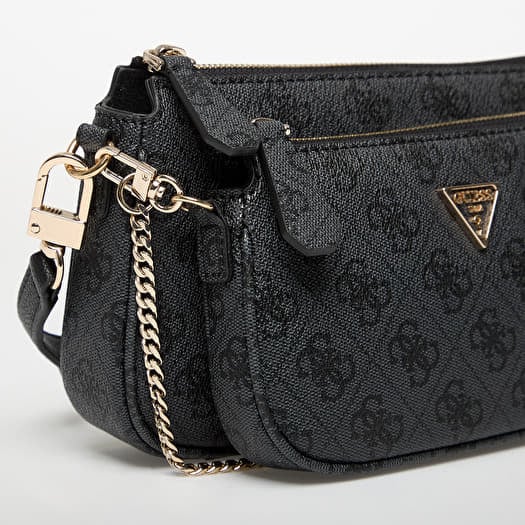 GUESSバッグ GUESS Noelle II Double Pouch Crossbody Coal Logo | Queens