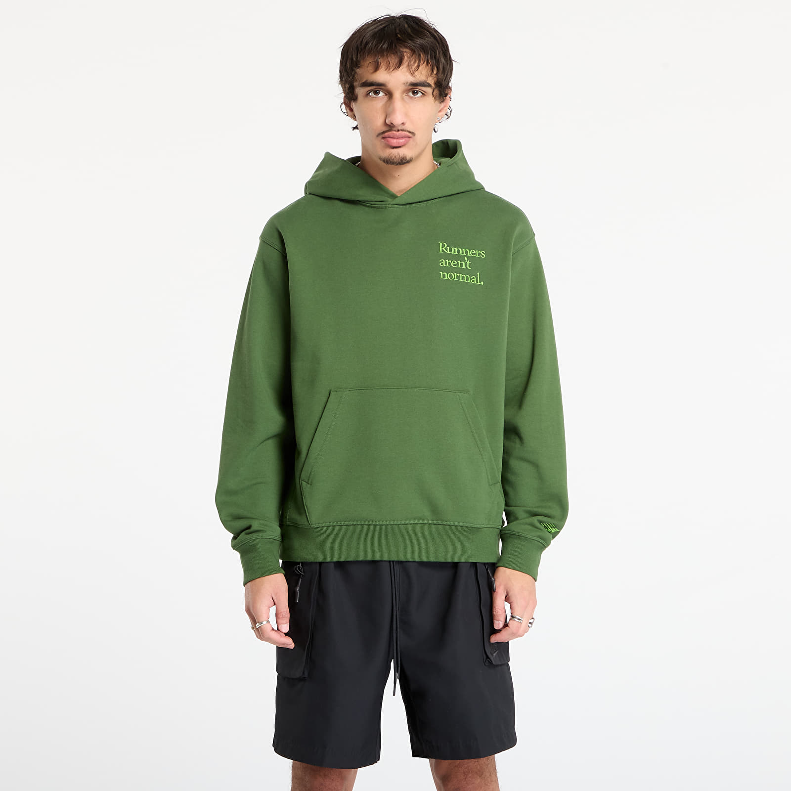 Gensere for menn New Balance Athletics Runners Arent Normal Hoodie Dark Alpine Green