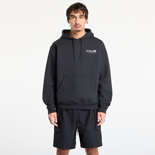 Sweatshirt New Balance Linear Graphic Fleece Hoodie Black