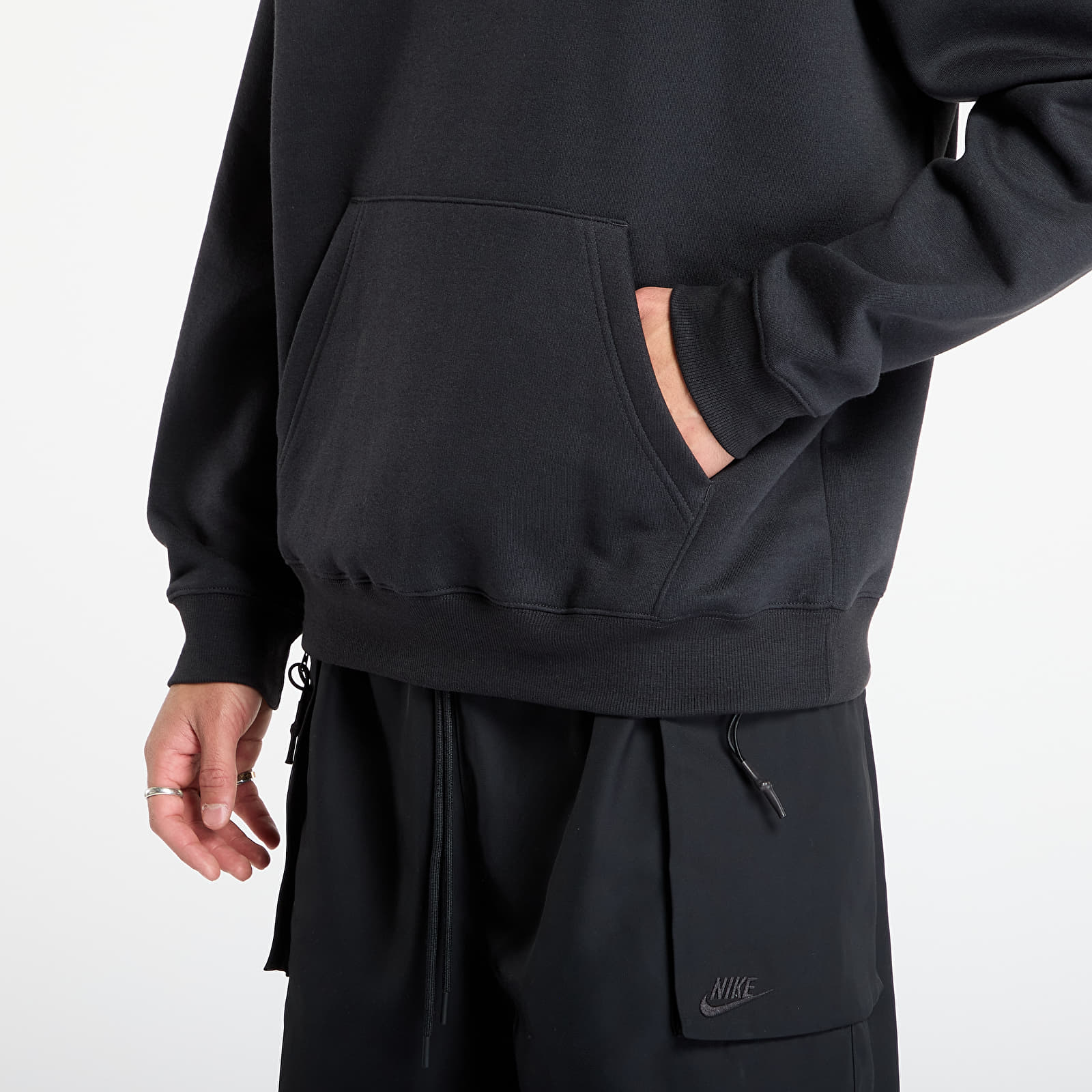 Gensere for menn New Balance Linear Graphic Fleece Hoodie Black