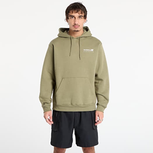 Sweatshirt New Balance Linear Graphic Fleece Hoodie Dark Olive