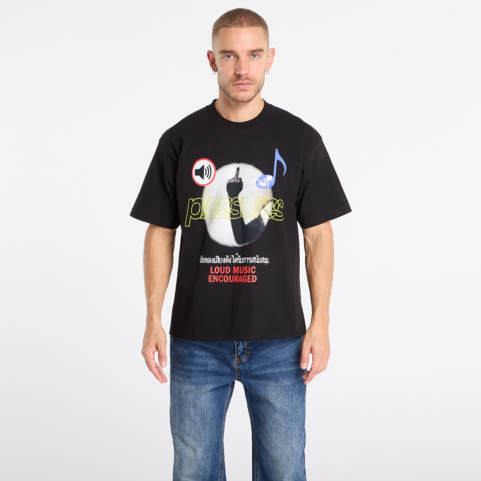T-shirt PLEASURES Loud Music T-Shirt Black M