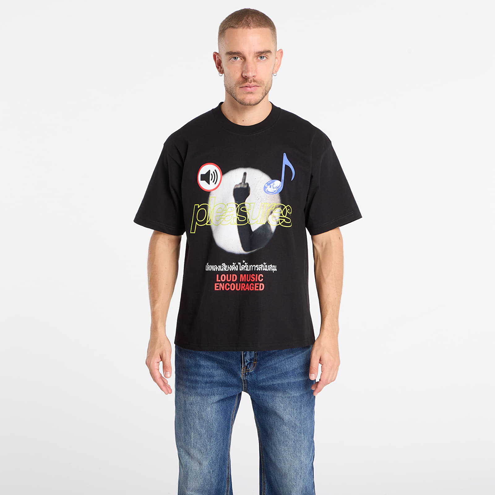 Тениски PLEASURES Loud Music T-Shirt Black