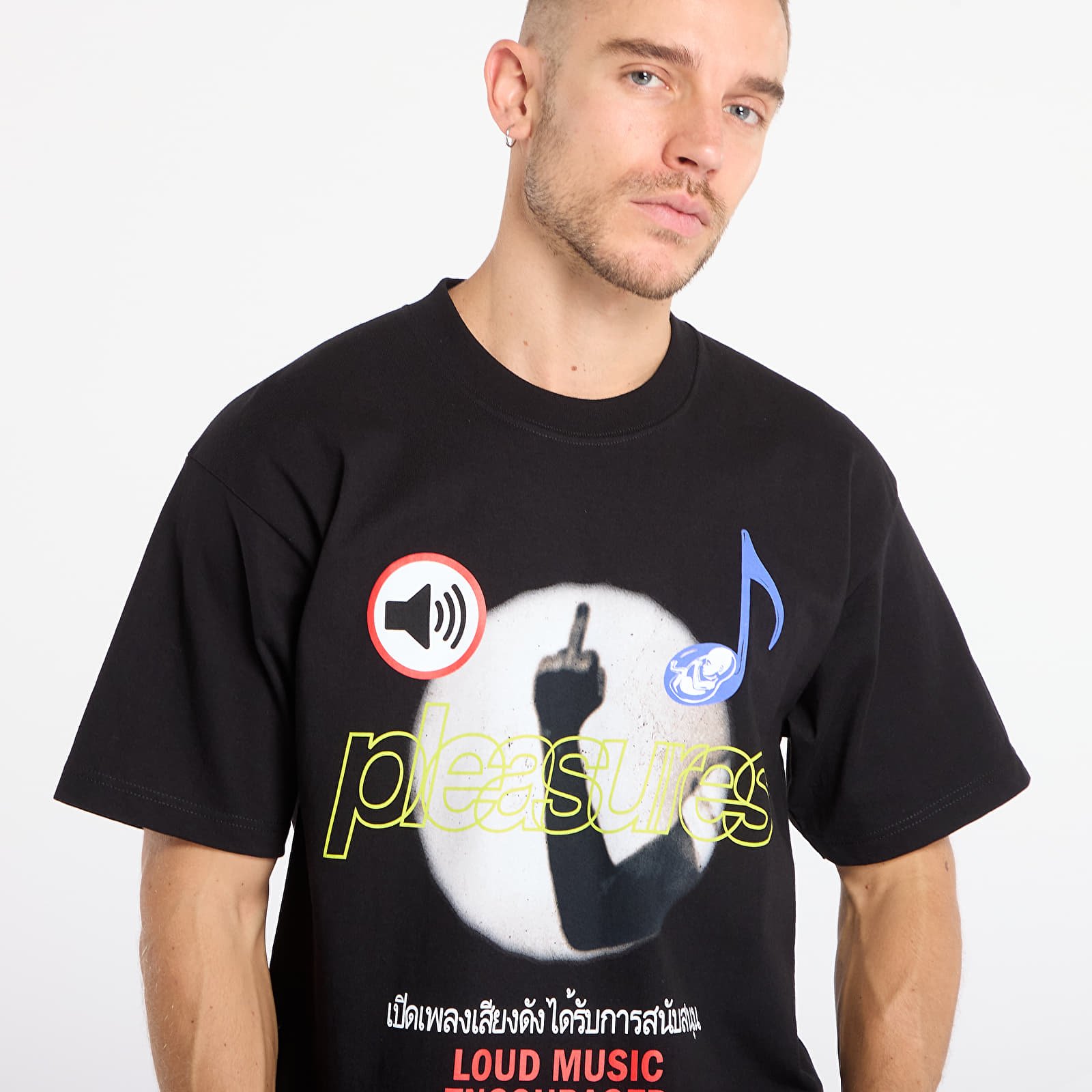 Тениски PLEASURES Loud Music T-Shirt Black