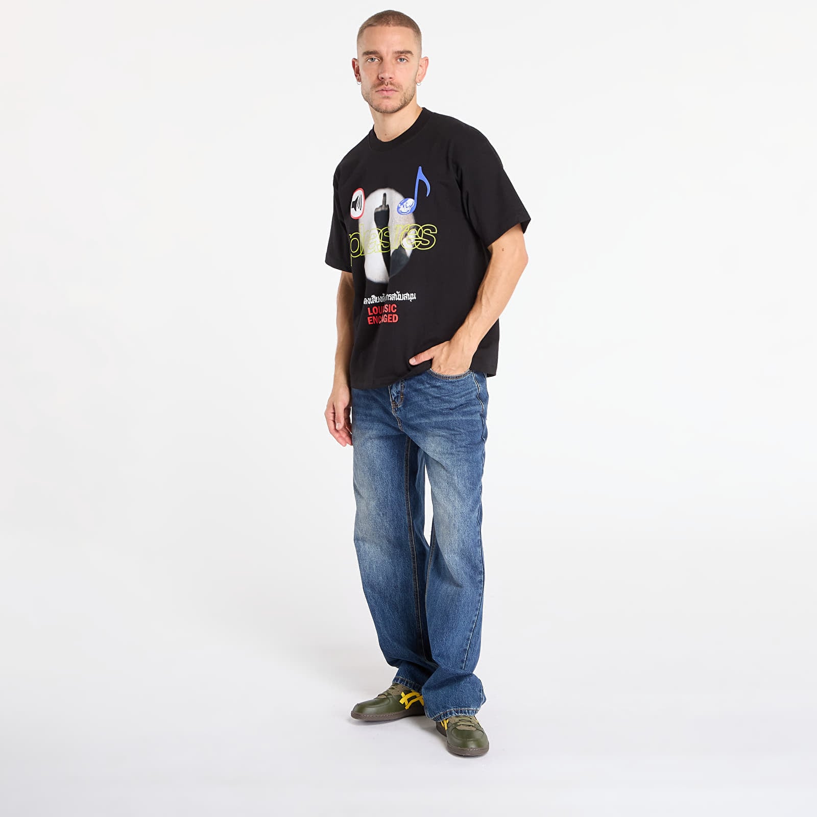 T-shirt PLEASURES Loud Music T-Shirt Black S