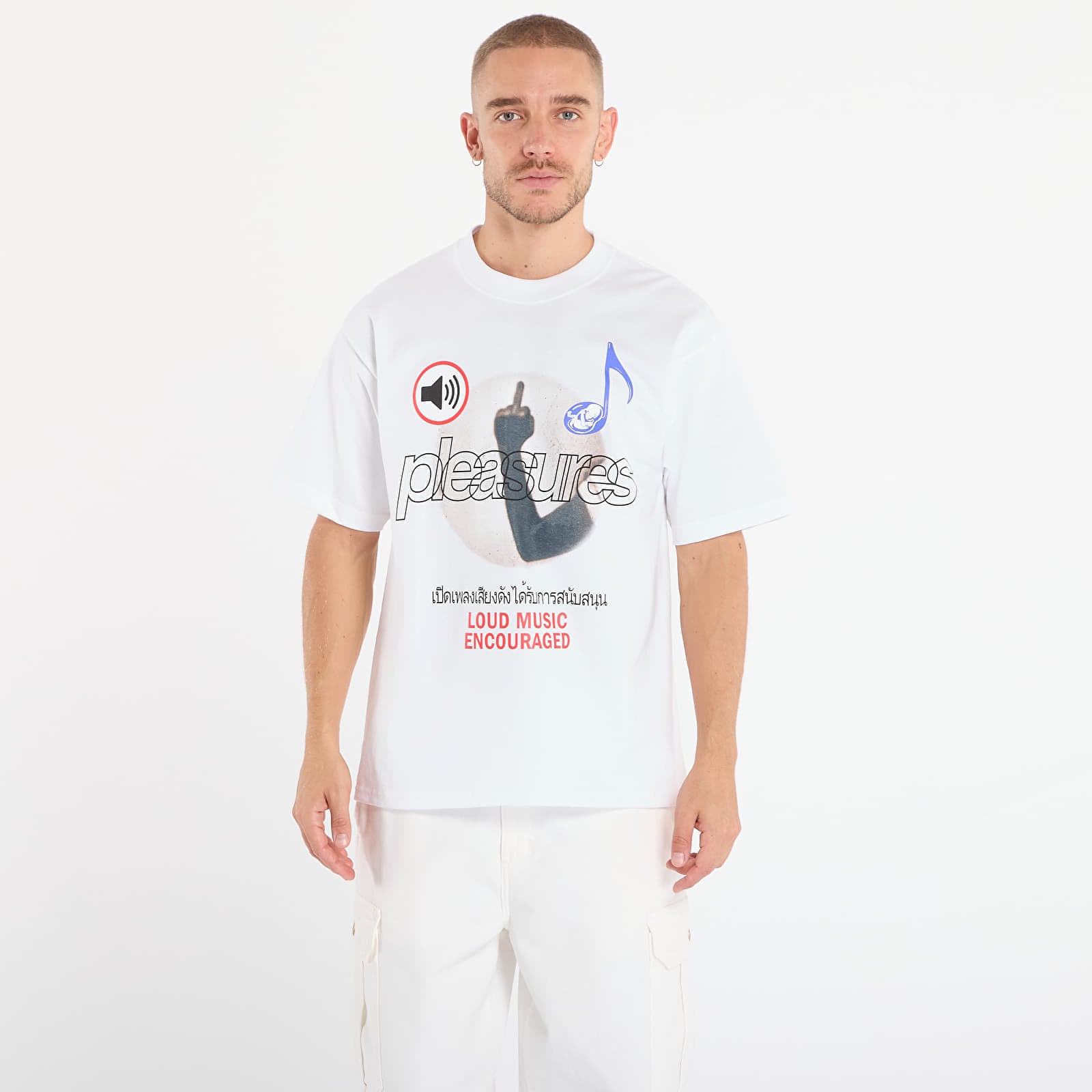 Тениска PLEASURES Loud Music T-Shirt White S