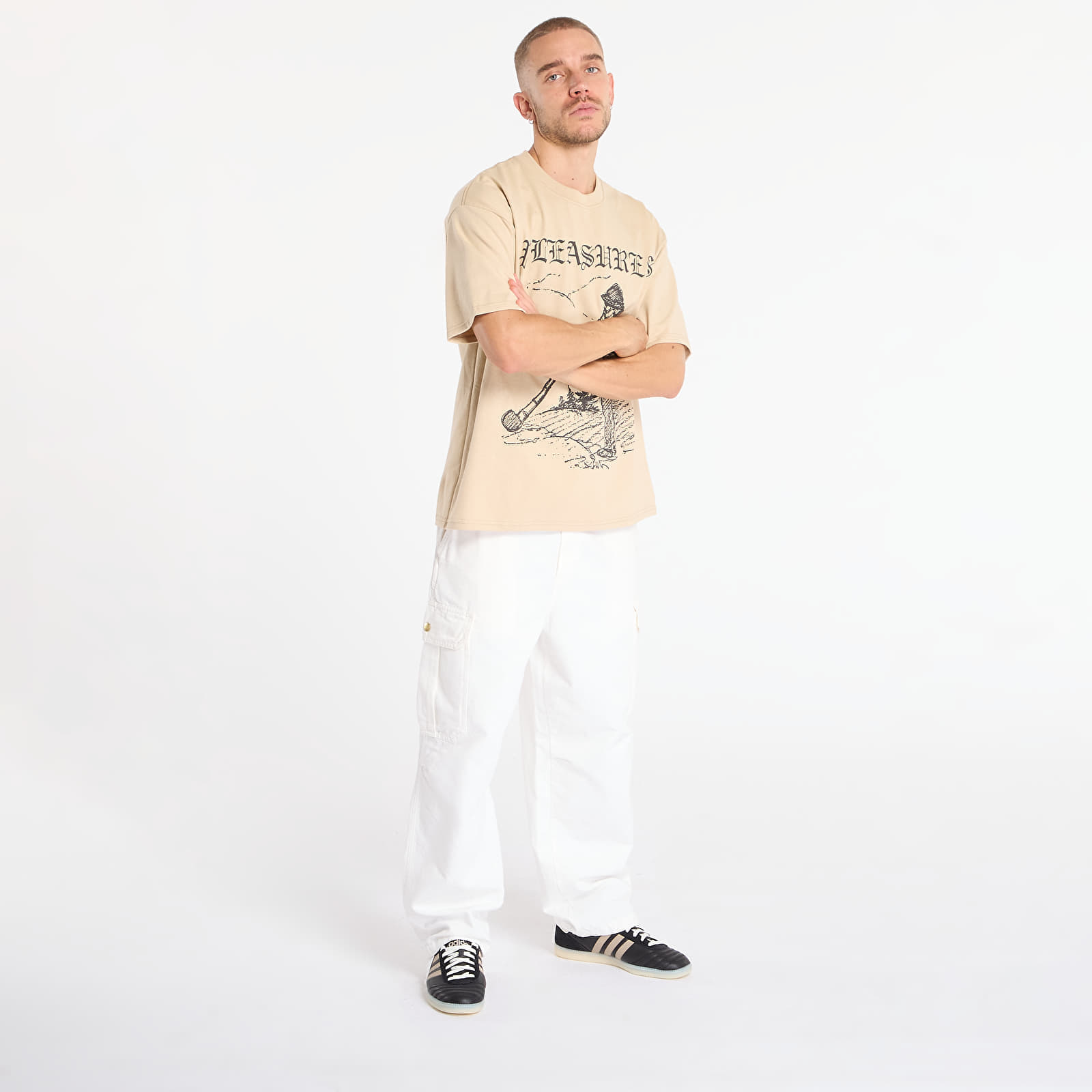 T-shirt PLEASURES Pipe T-Shirt Sand M