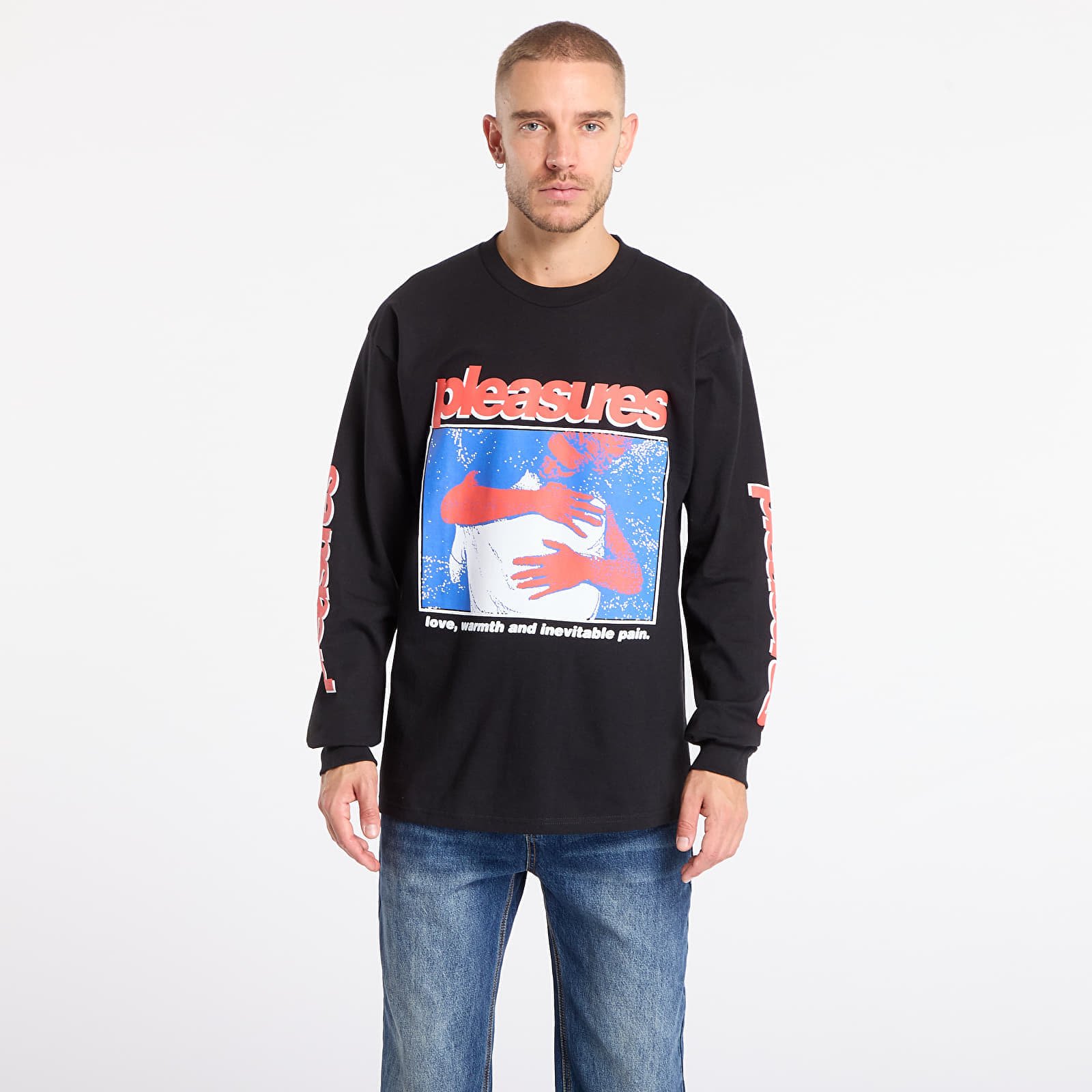T-shirt PLEASURES Embrace Long Sleeve Pigment Black L