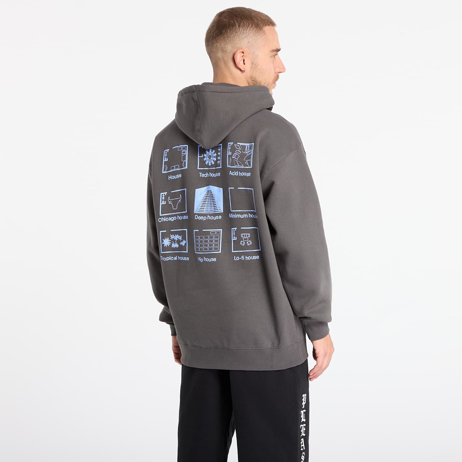 Mikinas ar kapuci un sporta krekli PLEASURES House Blend Hoodie Charcoal