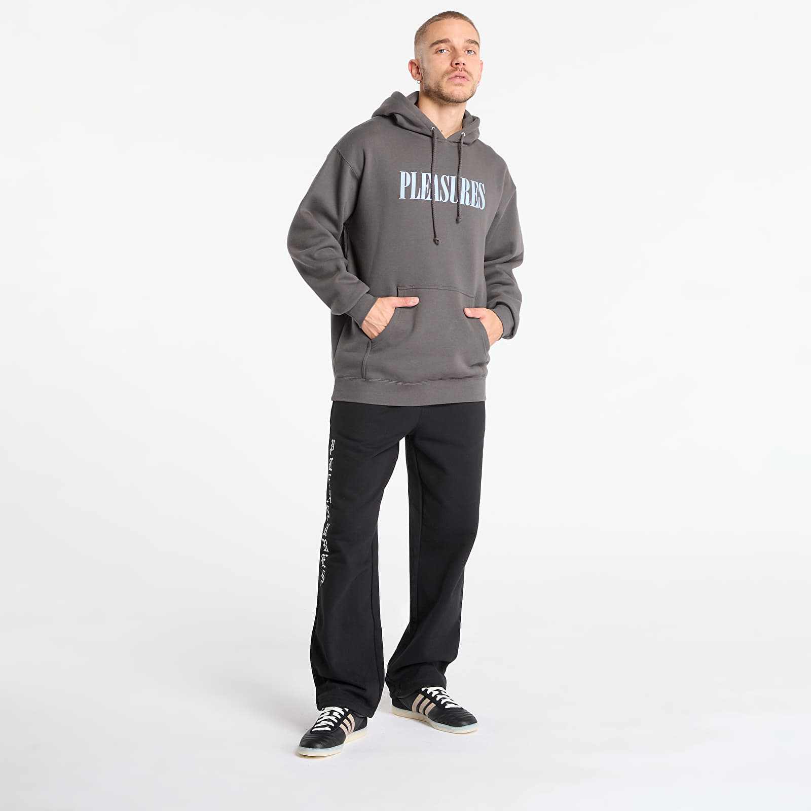 Mikinas ar kapuci un sporta krekli PLEASURES House Blend Hoodie Charcoal