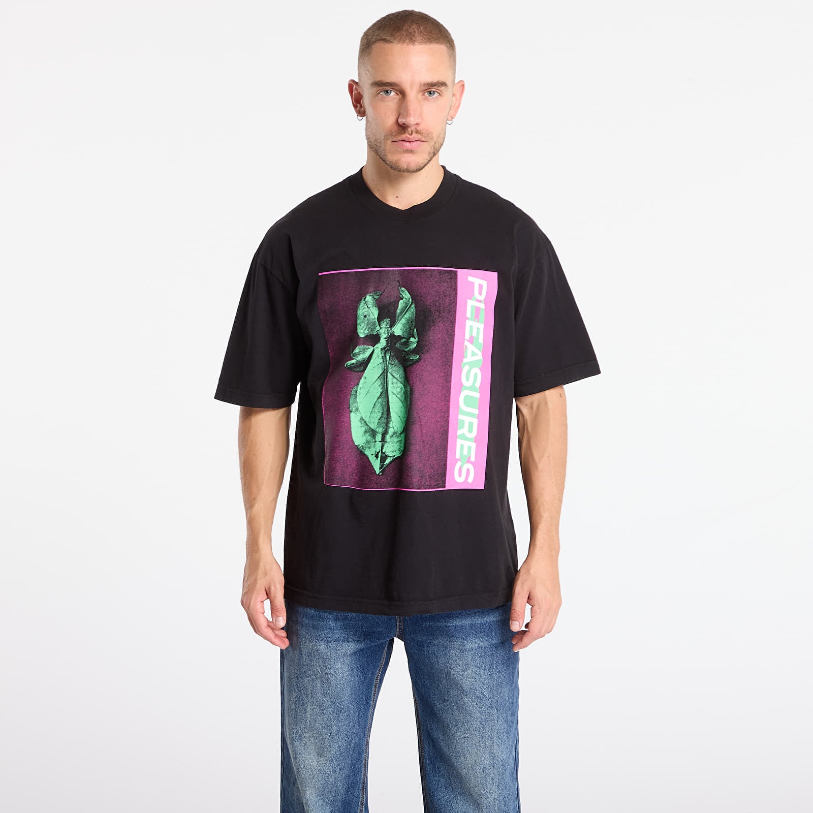 Tricou PLEASURES Leaf T-Shirt Black XL