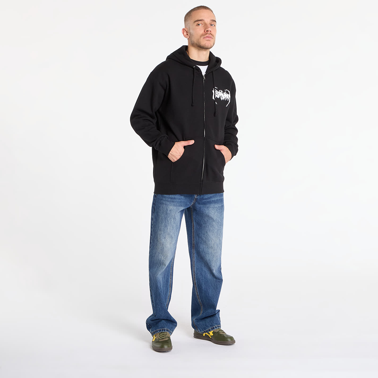 Hoodies and sweatshirts  PLEASURES Pond Zip Hoodie Black