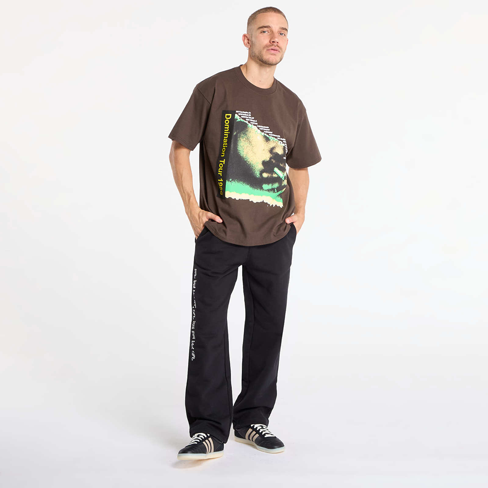T-shirts PLEASURES Domination T-Shirt Brown