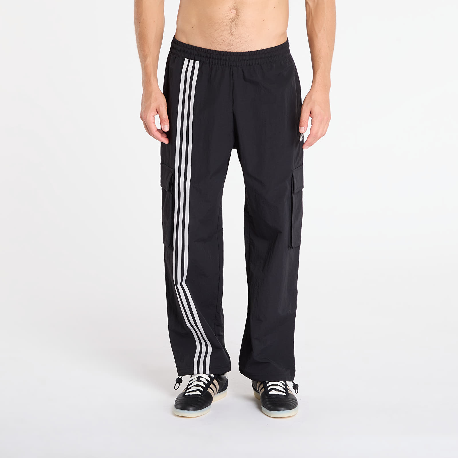 Pants adidas Front Stripes Woven Cargo Tracksuit Bottoms Black S