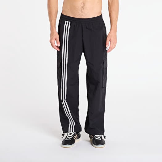 adidas Front Stripes Woven Cargo Tracksuit Bottoms Black