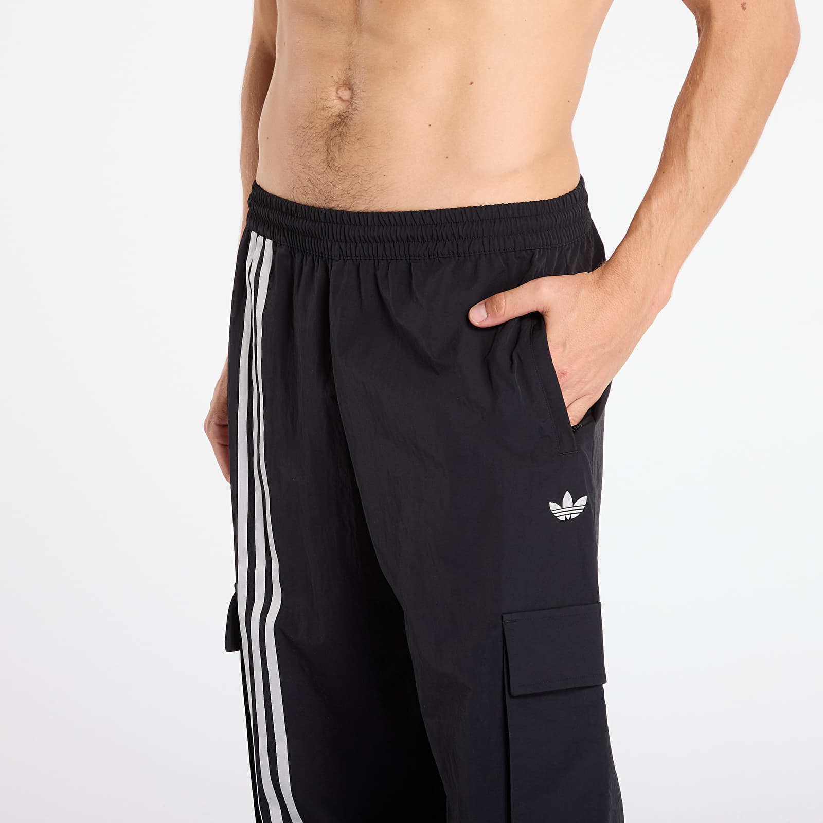 Vīriešu bikses adidas Front Stripes Woven Cargo Tracksuit Bottoms Black