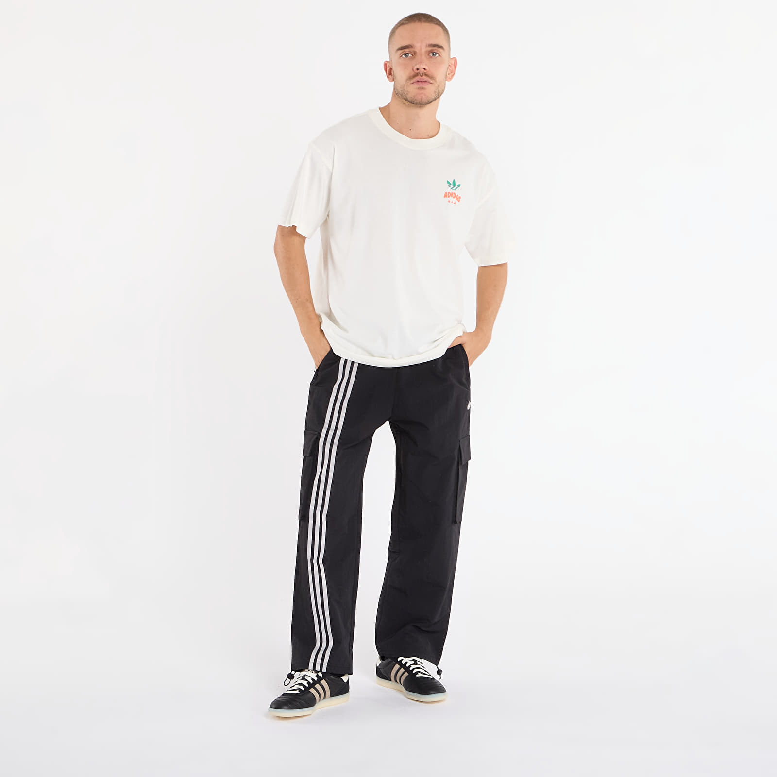 Vīriešu bikses adidas Front Stripes Woven Cargo Tracksuit Bottoms Black