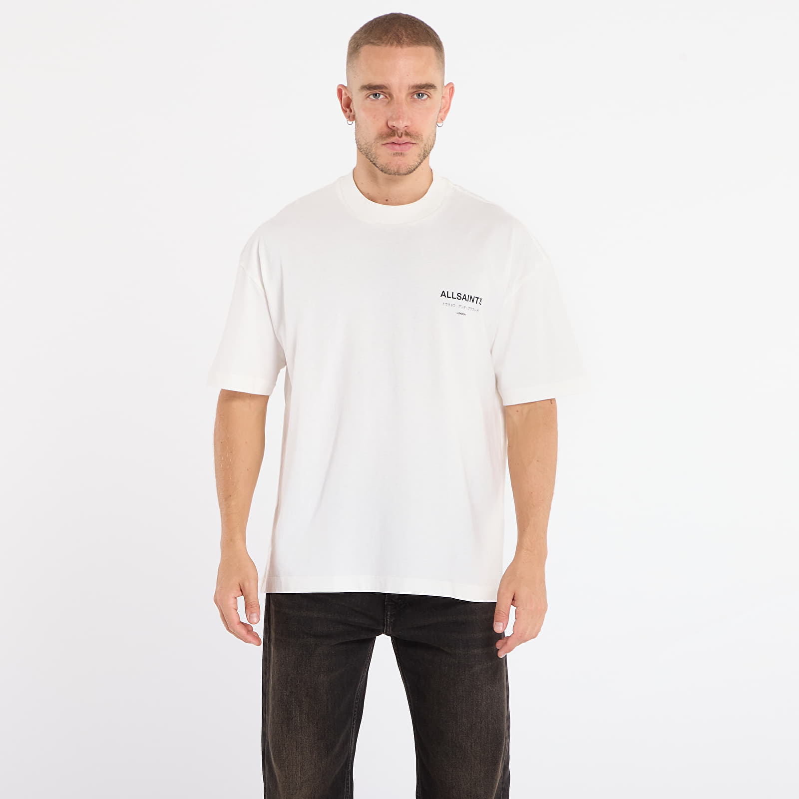 T-shirts AllSaints Underground Ss Crew Ashen White