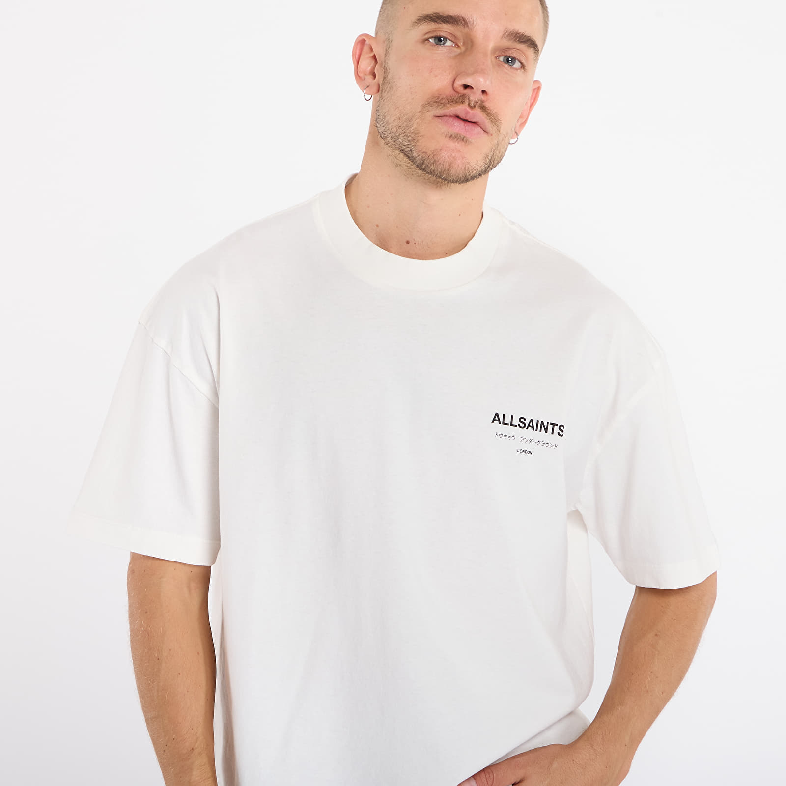 T-shirts AllSaints Underground Ss Crew Ashen White