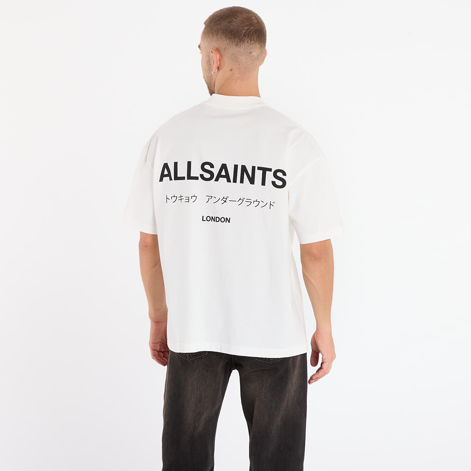 T-shirts AllSaints Underground Ss Crew Ashen White