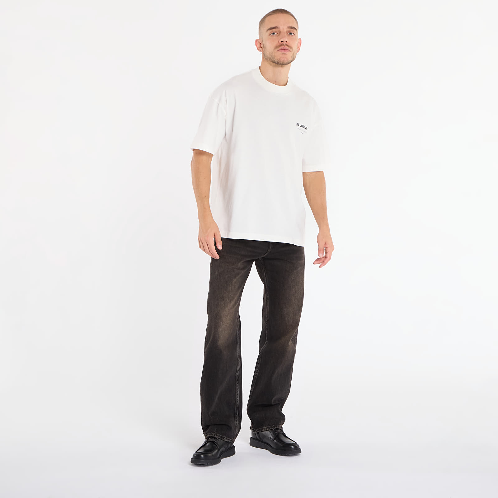 T-shirts AllSaints Underground Ss Crew Ashen White