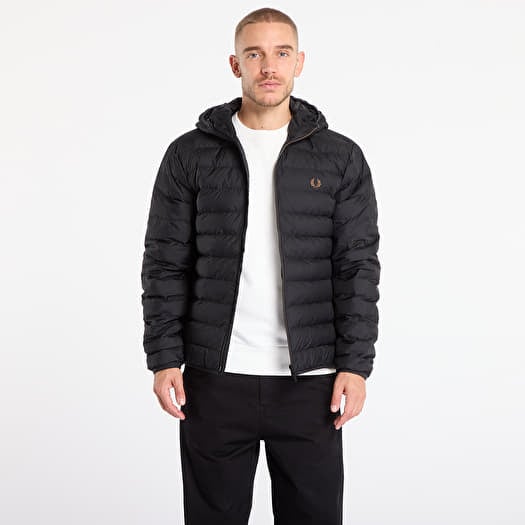 FRED PERRY Hooded Insulated Jacket Black