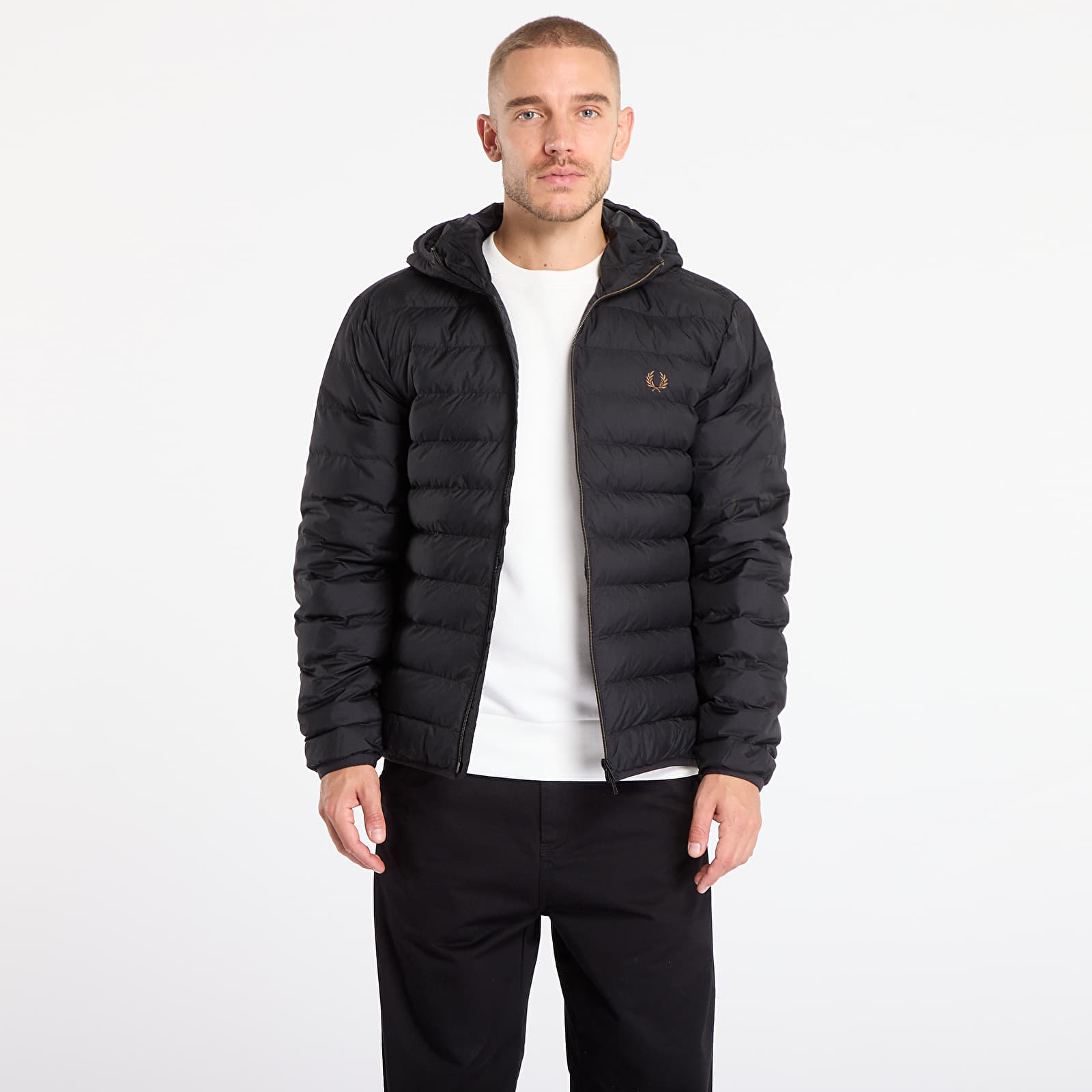 Jakas FRED PERRY Hooded Insulated Jacket Black
