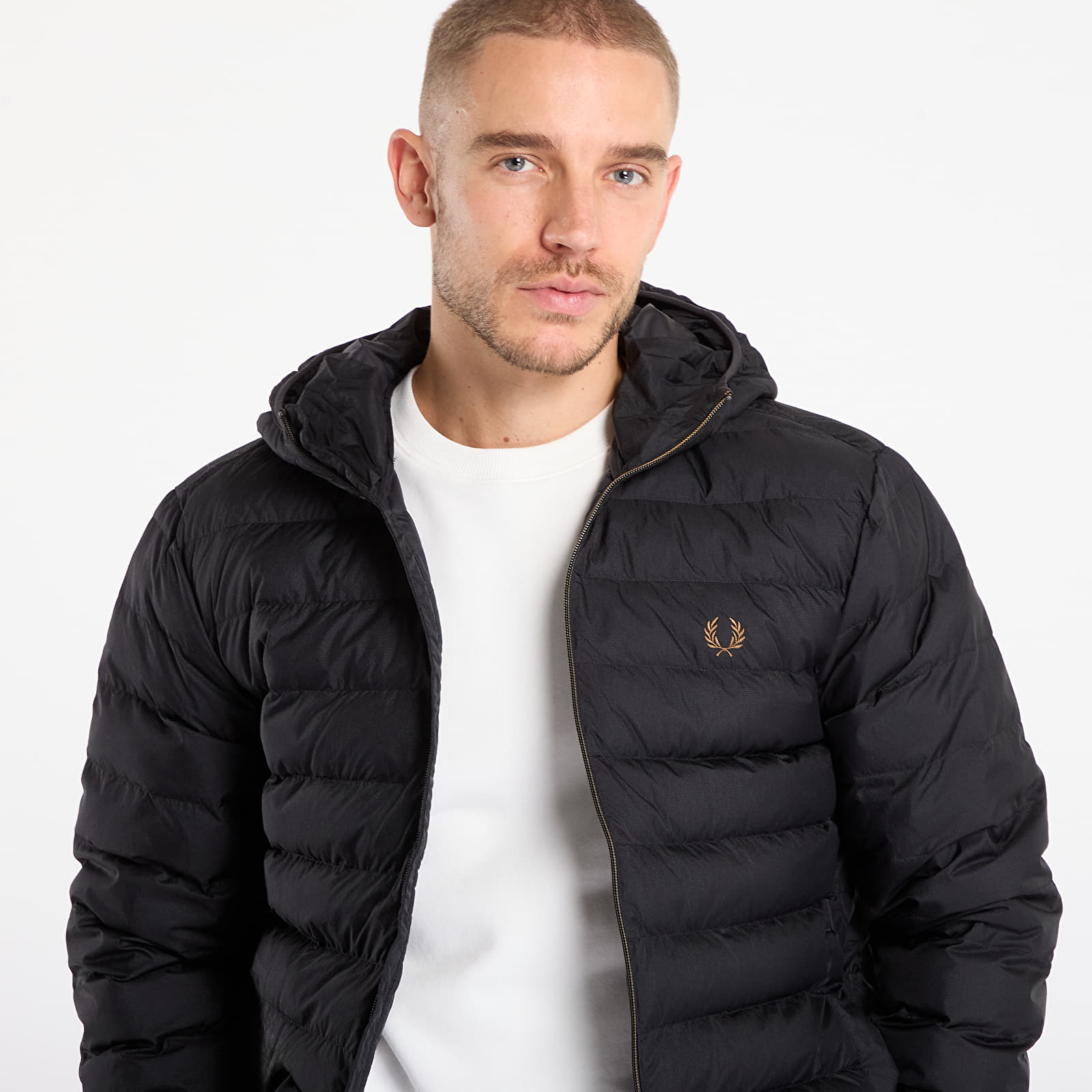 Jakas FRED PERRY Hooded Insulated Jacket Black