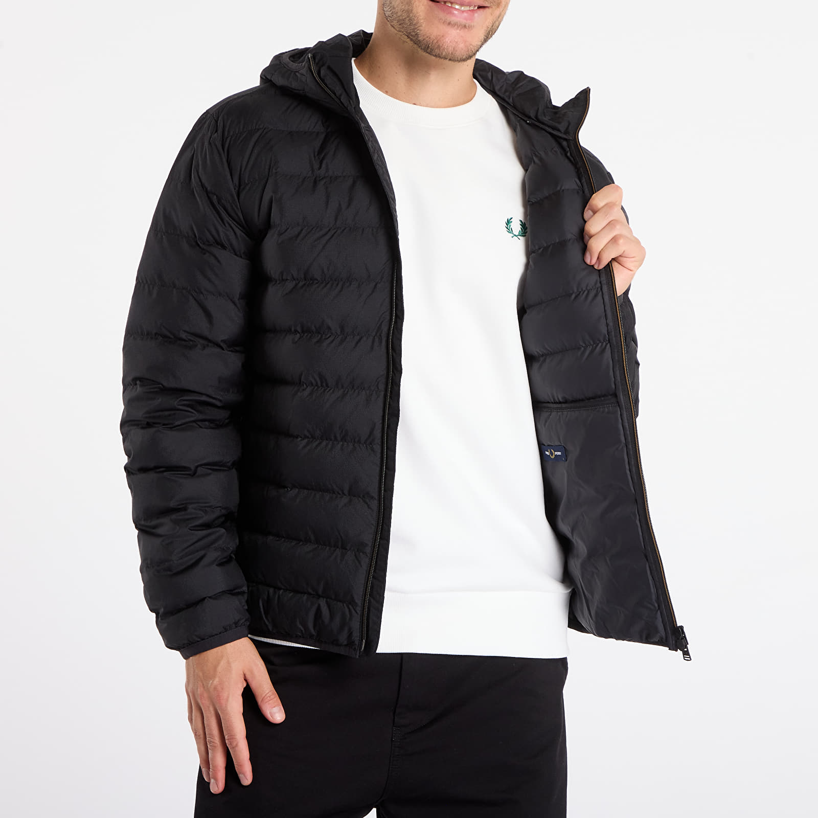 Jakas FRED PERRY Hooded Insulated Jacket Black
