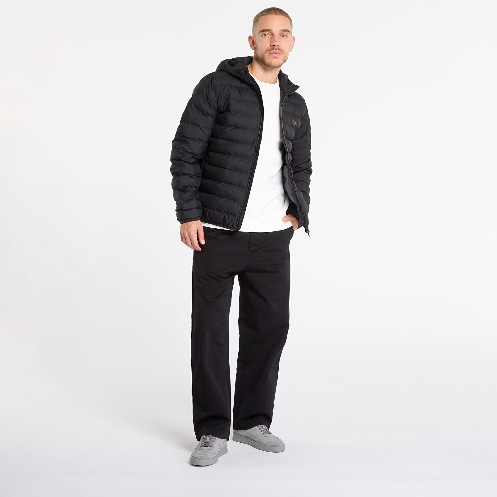 Jakas FRED PERRY Hooded Insulated Jacket Black