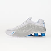 Nike Shox R4 White/ Metallic Silver-Blue Hero