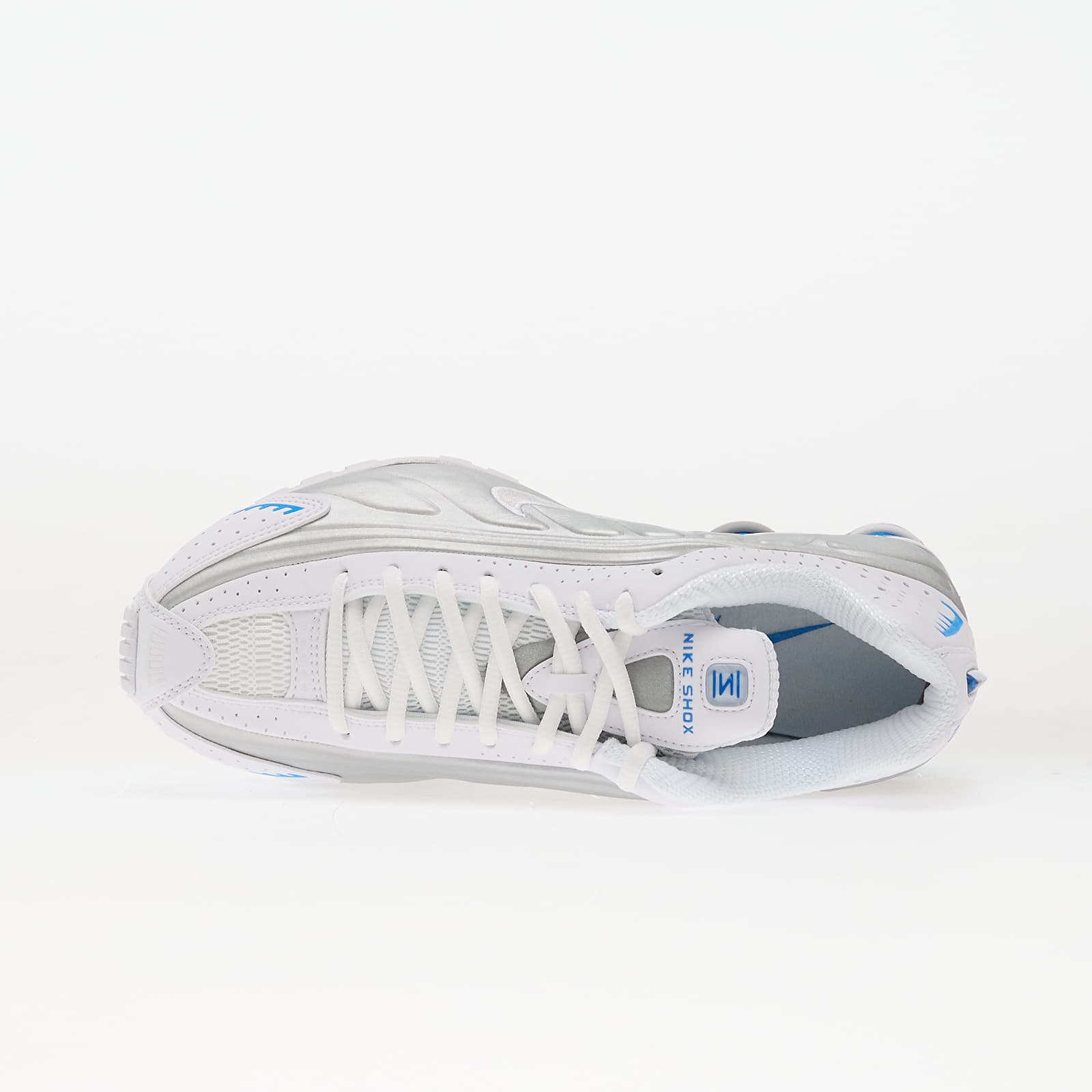 Women's sneakers and shoes Nike Shox R4 White/ Metallic Silver-Blue Hero