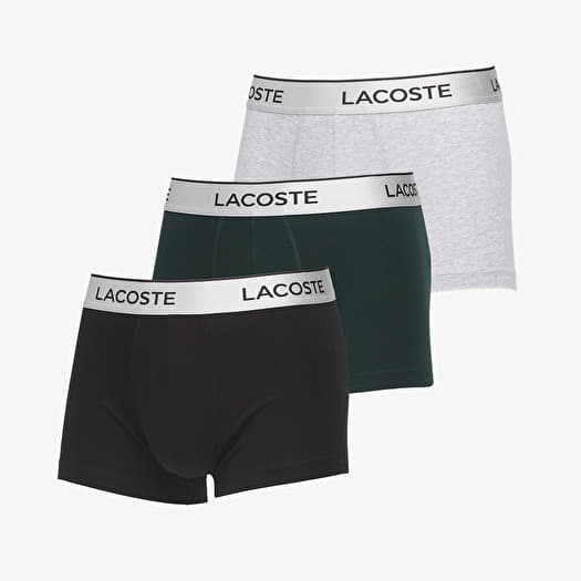 LACOSTE Trunks Underwear Silver Chine/ Sinople-Black