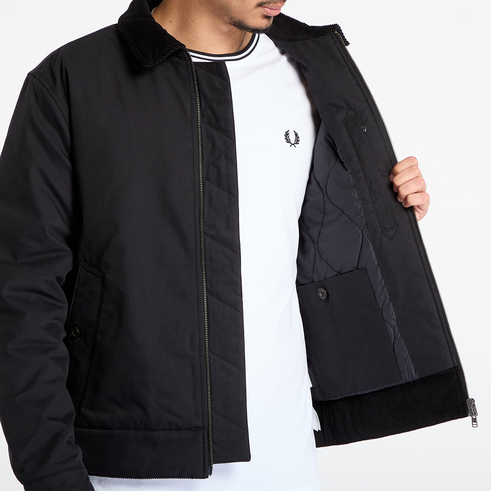 Men's jackets FRED PERRY Cotton Caban Jacket Black