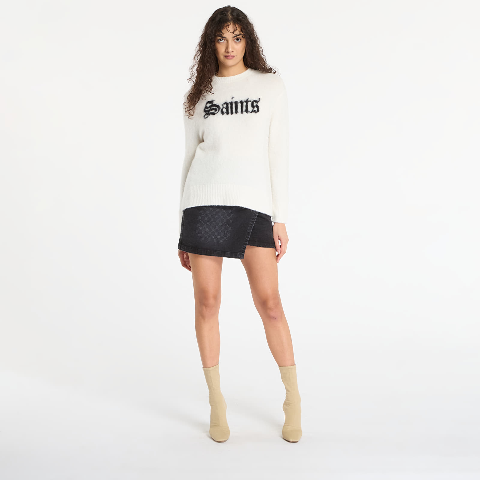 Kampsunid AllSaints Saints Crew Chalk White/ Black