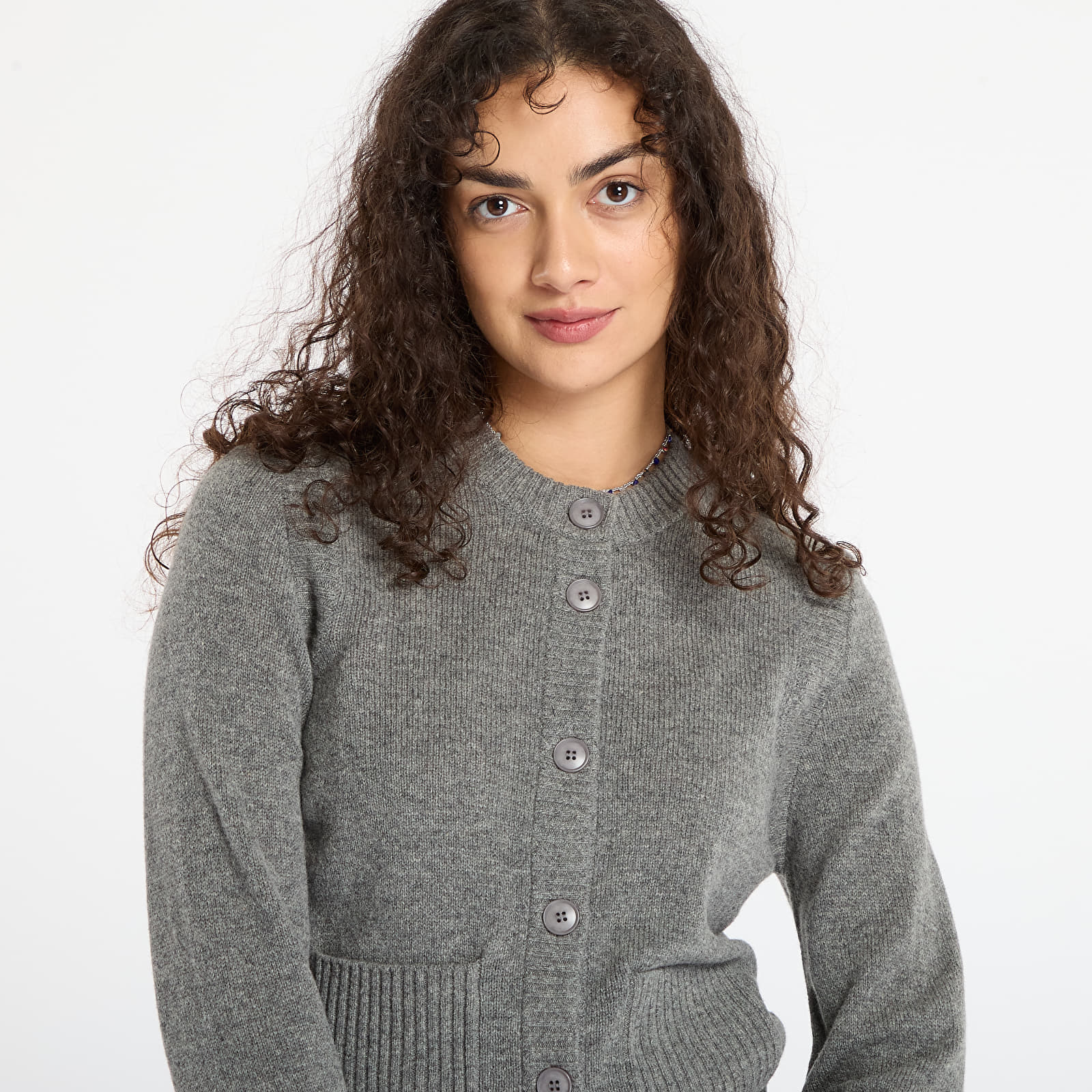 Gensere Samsøe Samsøe Saelif Short Cardigan Dark Grey Melange