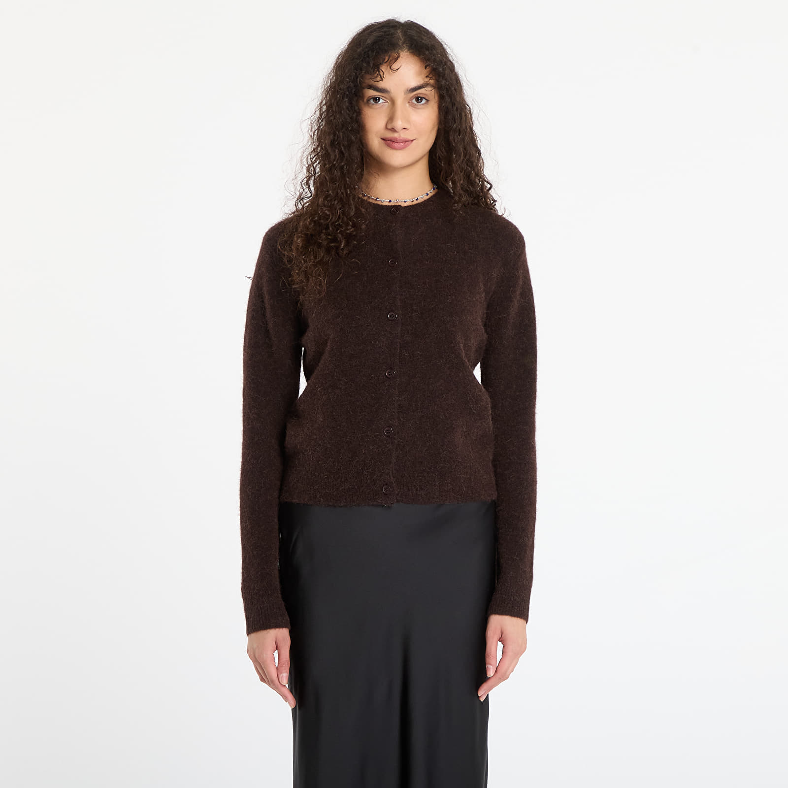 Sweater Samsøe Samsøe Nor Short Cardigan Black Coffee S