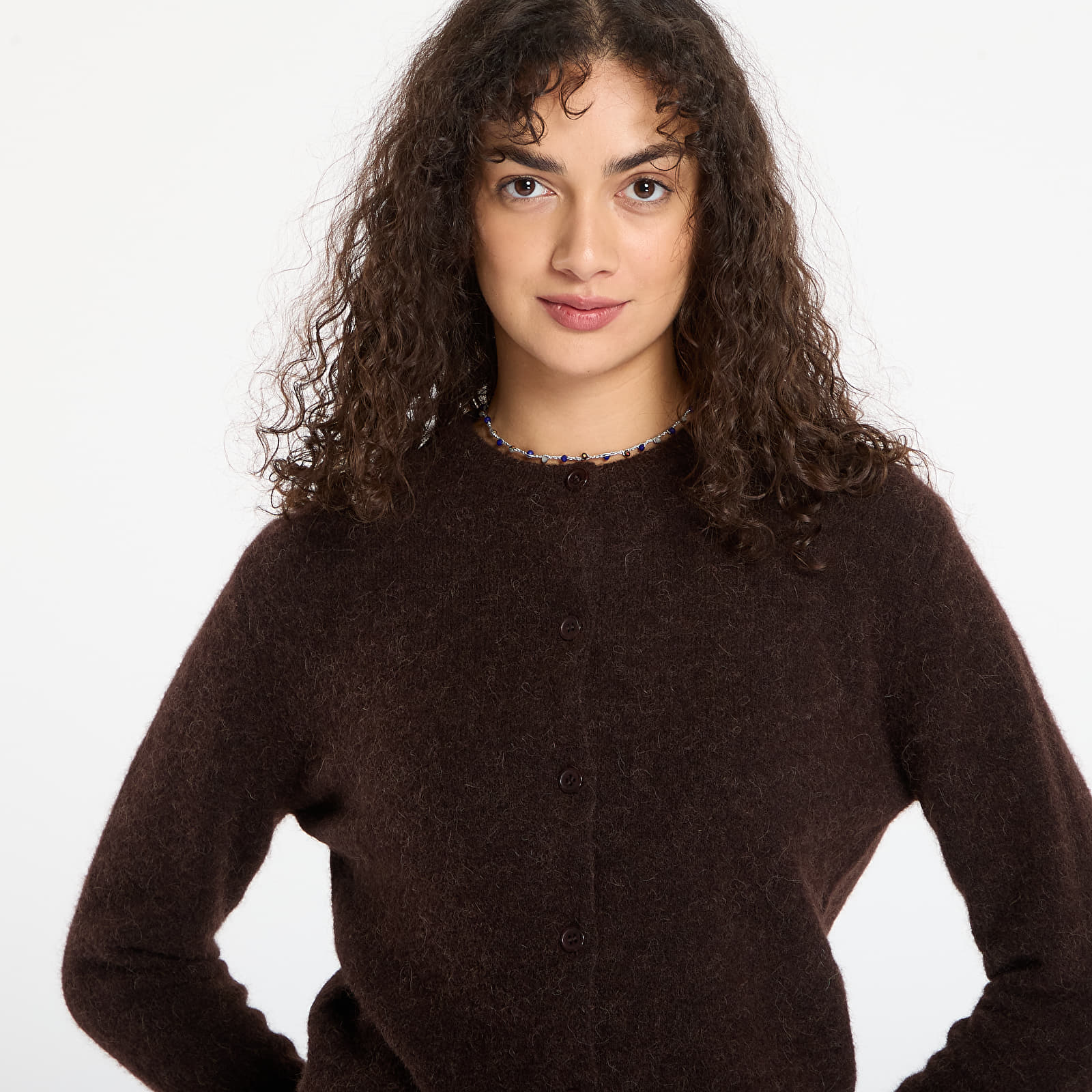 Pullover Samsøe Samsøe Nor Short Cardigan Black Coffee