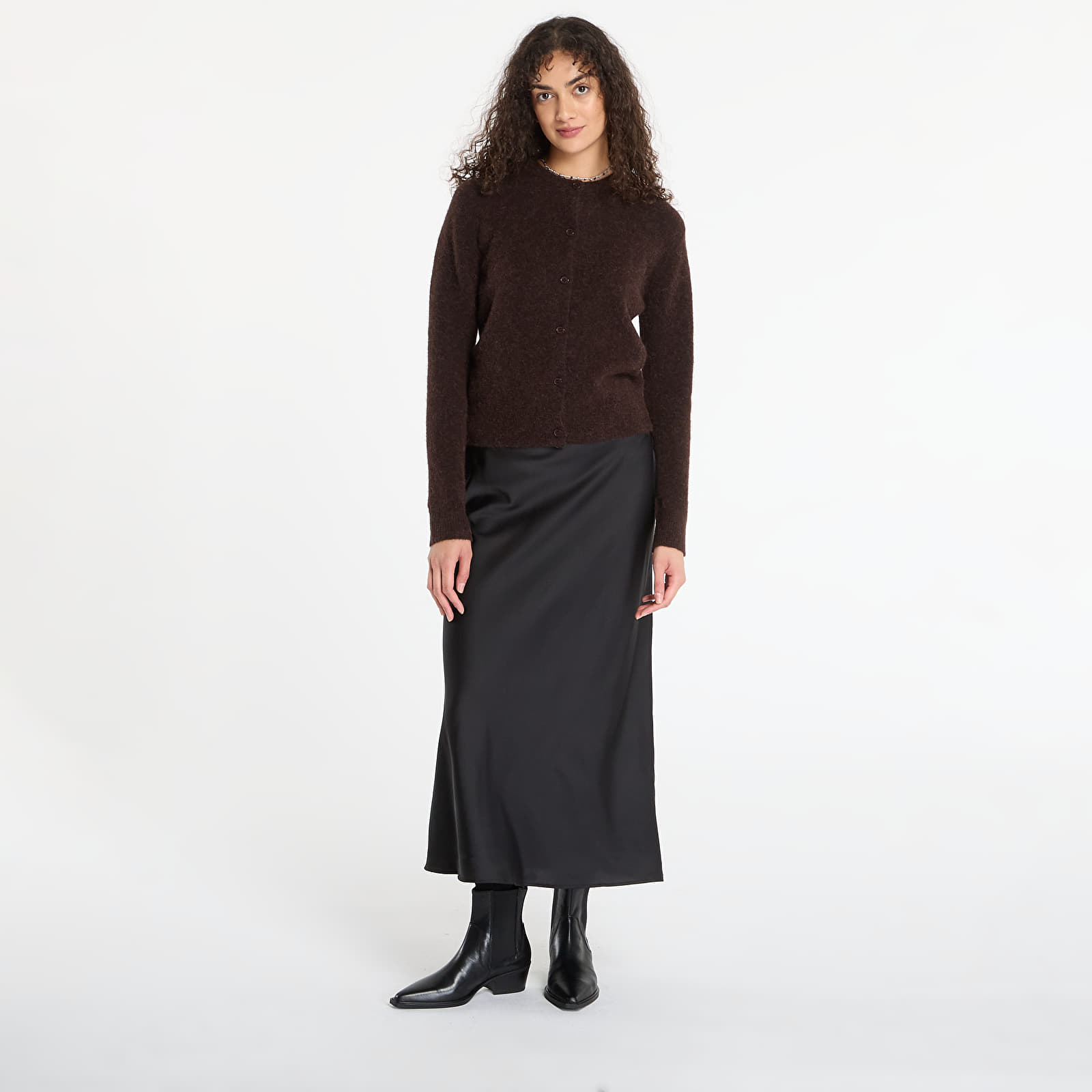 Pullover Samsøe Samsøe Nor Short Cardigan Black Coffee